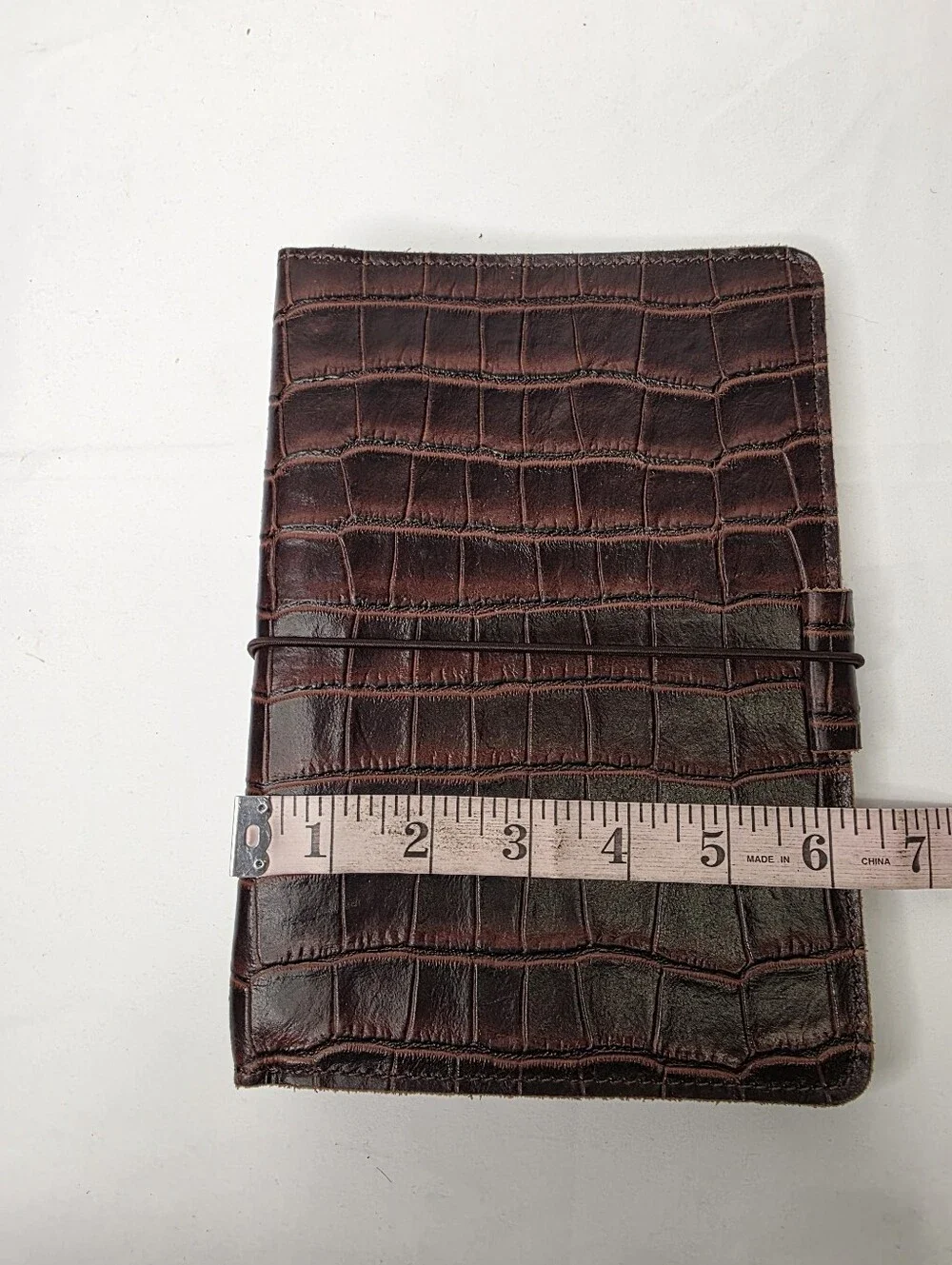 Planner Perfect Leather Traveler’s Notebook Cover Deep Brown Croc Embossed